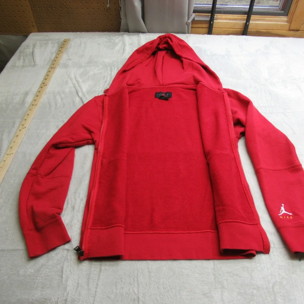 Nike Jordan Jacket Kids XS‎ Red Full Zip Hooded Pockets Athletic Jumpman VTG